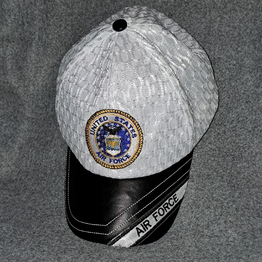 US AIRFORCE Blue and White Hat with Textured Emblem
